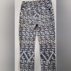 Tory Burch Riviera Blue Geometic Cropped Jeans S25